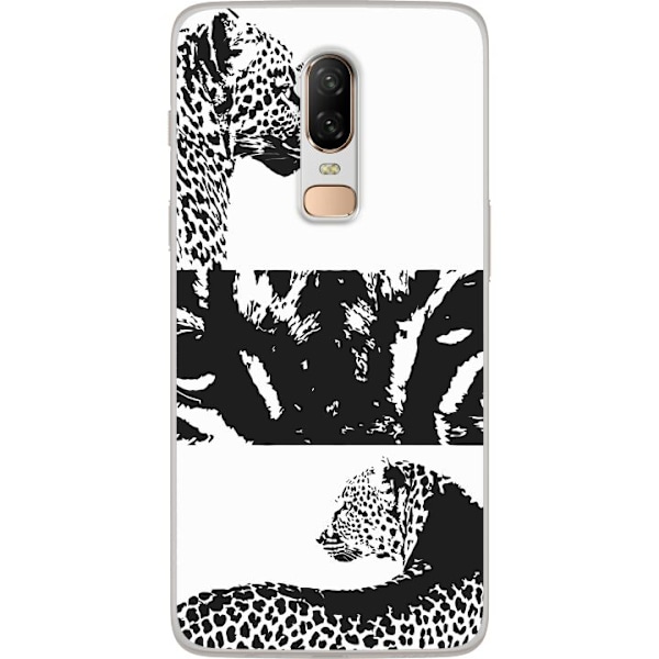 OnePlus 6 Läpinäkyvä kuori Leopard Faces
