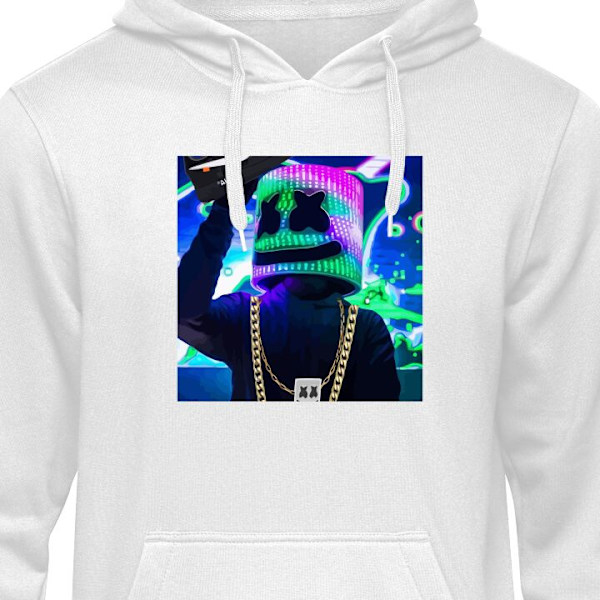 Børne-Hoodie | Blød Hættetrøje til Børn Marshmello hvid 9-11 År