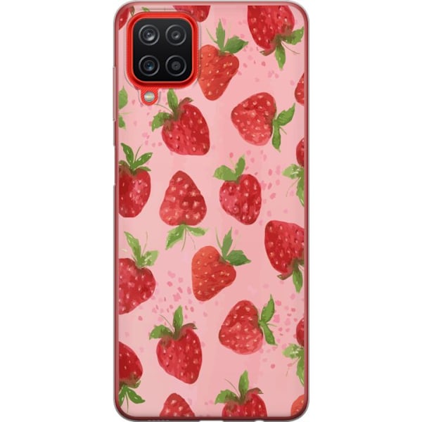 Samsung Galaxy A12 Läpinäkyvä kuori Mansikkahaaveet - Retro