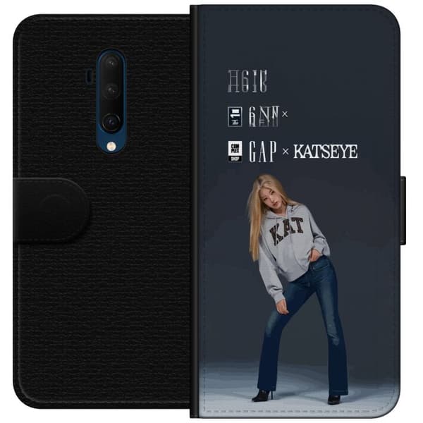 Kompatibelt Plånboksfodral till OnePlus 7T Pro KATSEYE blond modebild grå