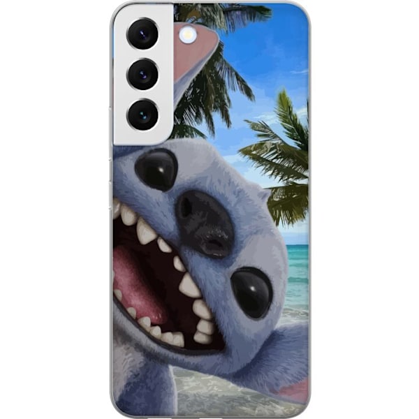 Samsung Galaxy S22+ 5G Gennemsigtig cover Stitch-telefonetaske med palmer i sødt venskabsdesign.