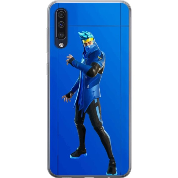 Samsung Galaxy A50 Läpinäkyvä kuori Fortnite - Ninja Blue