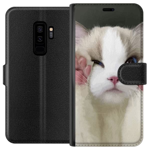 Kompatibelt Plånboksfodral till Samsung Galaxy S9+ Katt Hej