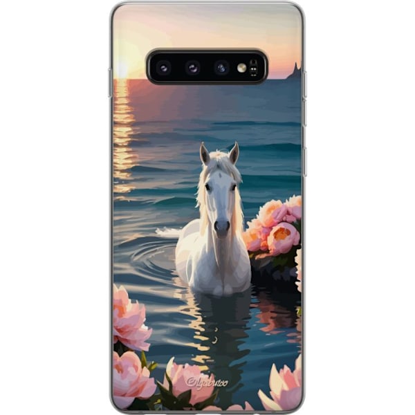 Samsung Galaxy S10 Gennemsigtig cover Svømmende hest