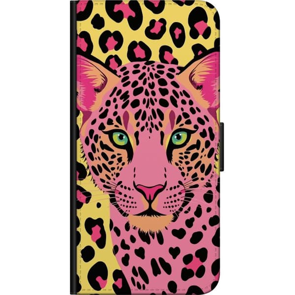Kompatibelt Plånboksfodral till Huawei P40 lite E Rosa leopard rosa
