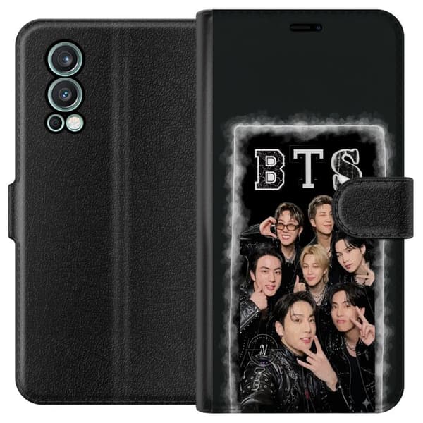 Kompatibel Tegnebogsetui til OnePlus Nord 2 5G BTS-medlemmer poserer sammen i sorte outfits for en selfie sort