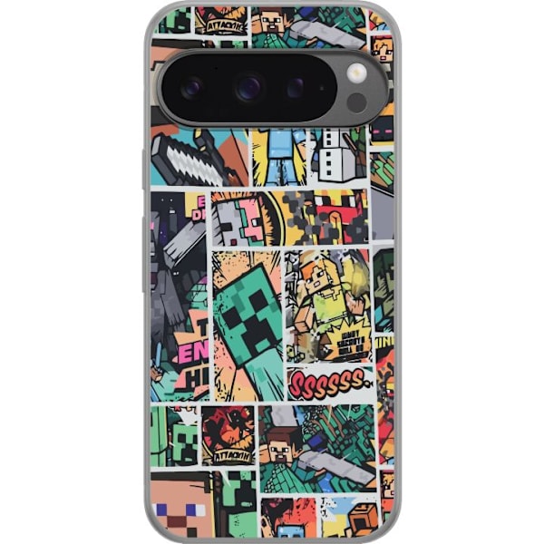 Google Pixel 9 Pro XL Läpinäkyvä kuori Minecraft Taide