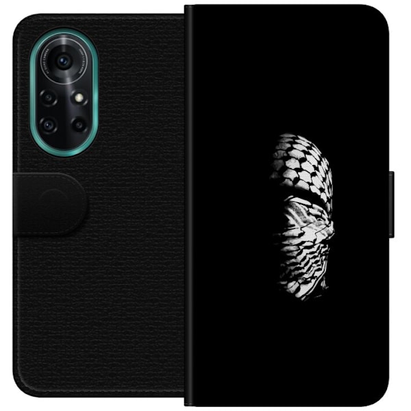 Huawei nova 8 Pro Tegnebogsetui Keffiyeh-mønster - klassisk sort-hvid palæstinensisk tørklæde med kulturel betydning