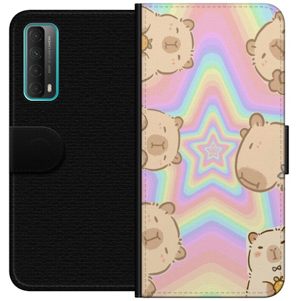 Huawei P smart 2021 Lompakkokotelo Kawaii Capybara Galaxy Söp