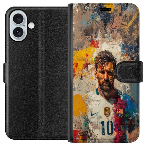 Apple iPhone 16 Plus Lompakkokotelo Messi Art