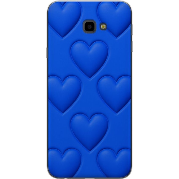 Samsung Galaxy J4+ Läpinäkyvä kuori Siniset Sydämet