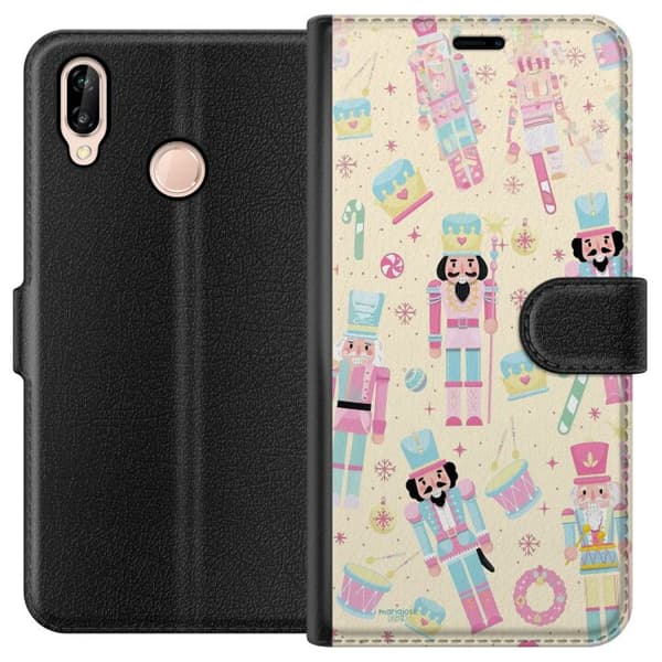 Kompatibel Tegnebogsetui til Huawei P20 lite Jul pink