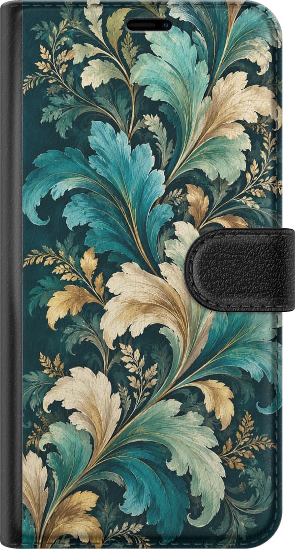 Kompatibelt Lommeboketui til OnePlus 8T Turkise blader turkis