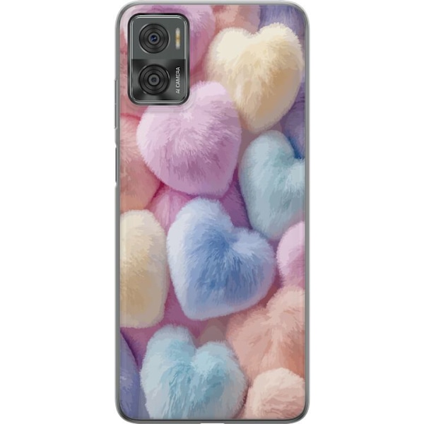 Motorola Moto E22i Gennemsigtig cover Hjerter Kærlighed Grafisk Design Romantisk Motiv Populær Symbol Grafisk Mønster Dekoration