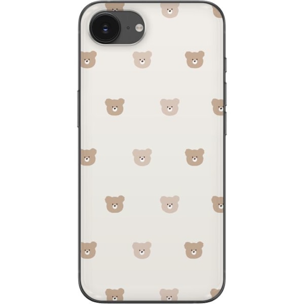 Apple iPhone 16e Läpinäkyvä kuori Teddy-tausta - söpöt te