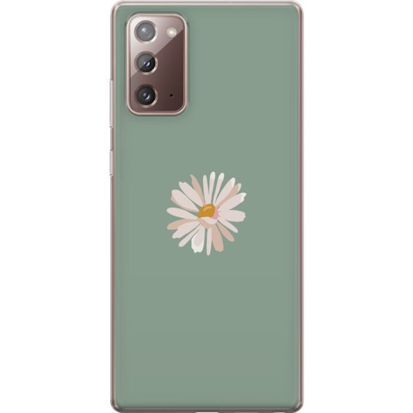 Samsung Galaxy Note20 Läpinäkyvä kuori Vihreä Minimalikukka - tyylikäs kukka vihreällä taustalla