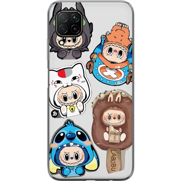 Huawei P40 lite Läpinäkyvä kuori Labubu hahmokokoelma - Pop Mart Labubu The Monsters väriluulisessa muotoilussa