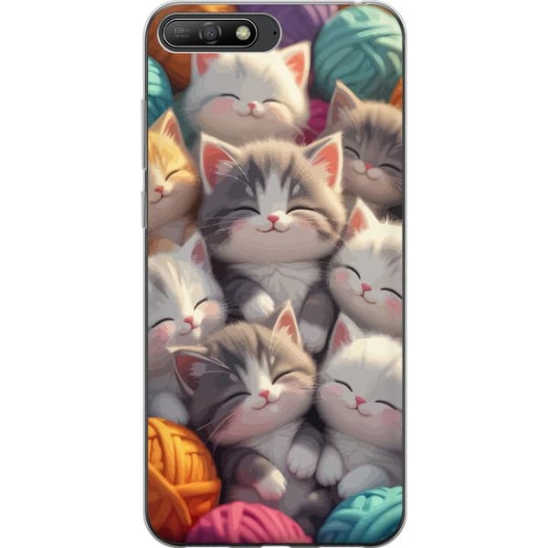Kompatibelt Mobildeksel til Huawei Y6 (2018) Sovande kattungar beige