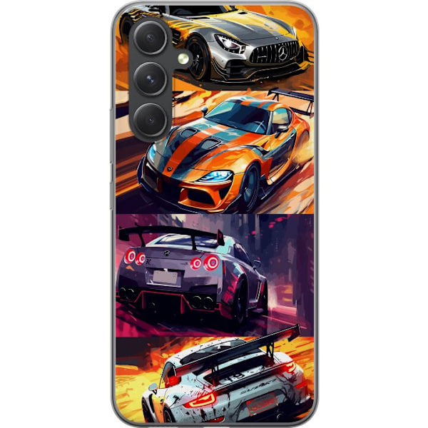 Samsung Galaxy S24 FE Läpinäkyvä kuori Ralli kuume - vauhdikas teema ralliautoilla