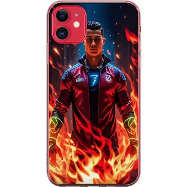 Apple iPhone 11 Gennemsigtig cover Ronaldo Inferno - fodboldhelt i flammer