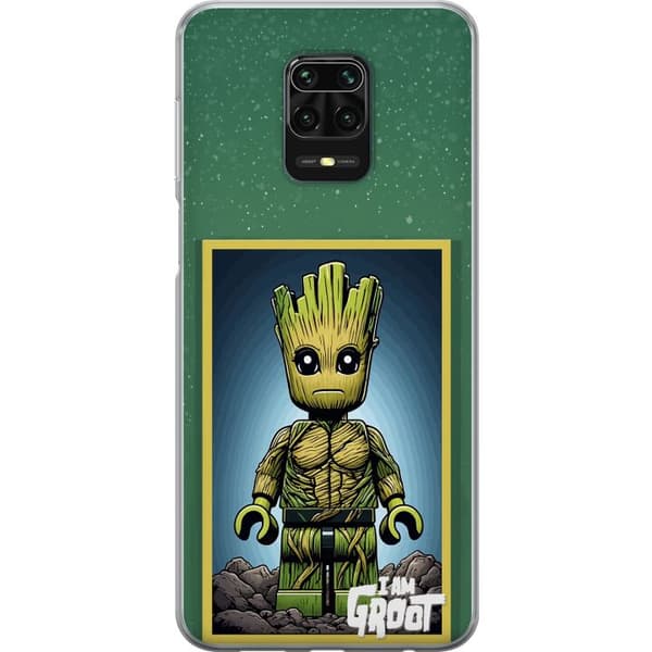 Kompatibelt Mobildeksel til Xiaomi Redmi Note 9S Robot med röda ögon grå
