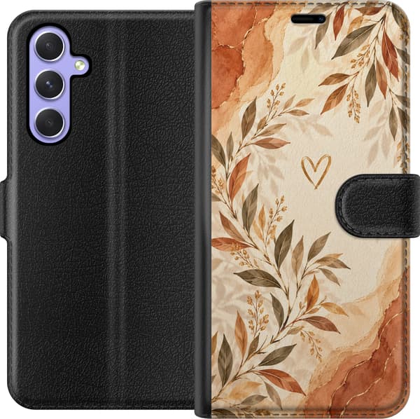 Kompatibel Tegnebogsetui til Samsung Galaxy A54 Efterårsblad orange