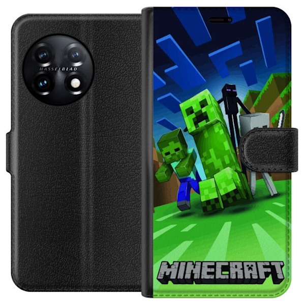 OnePlus 11R Tegnebogsetui Minecraft Creeper mobilskal i klassisk grön pixelstil