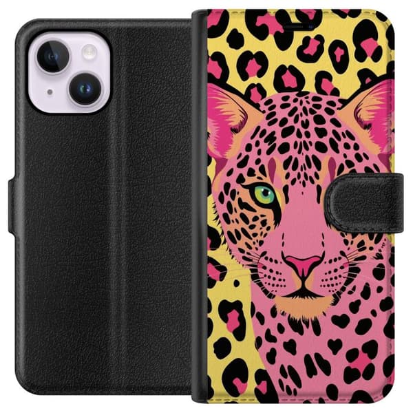 Yhteensopiva Lompakkokotelo Apple iPhone 14 Plus Rosa leopard vaaleanpunainen