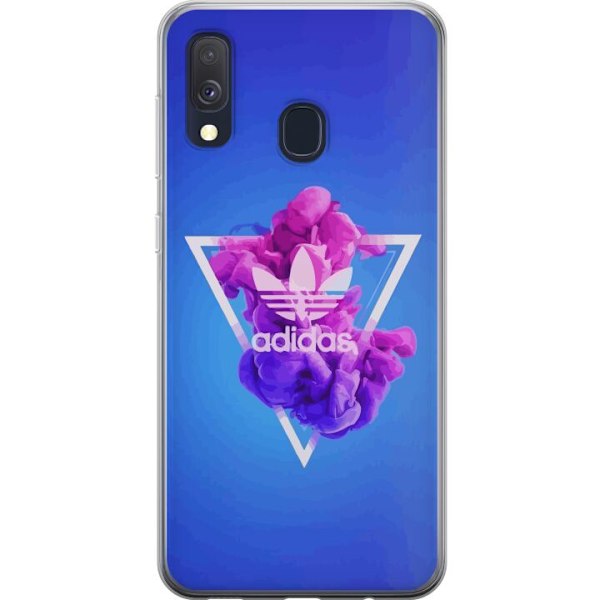 Samsung Galaxy A40 Gennemsigtig cover Adidas-inspireret blåt