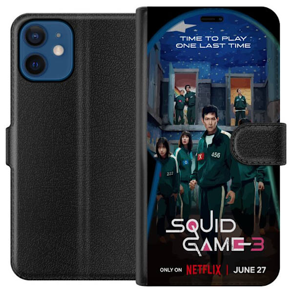 Apple iPhone 12  Plånboksfodral Squid Game Säsong 3 Seriefigurer Populärt TV Serie Motiv Ikoner Spänning Drama Asiatisk Design Trend