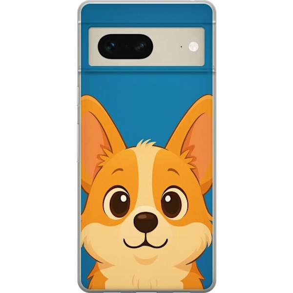 Google Pixel 7 Gjennomsiktig deksel Hello Corgi