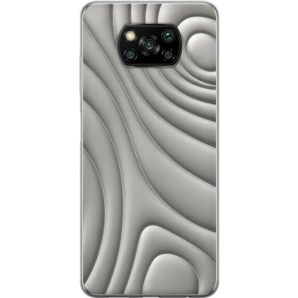 Kompatibelt Mobilskal till Xiaomi Poco X3 NFC Silver Waves
