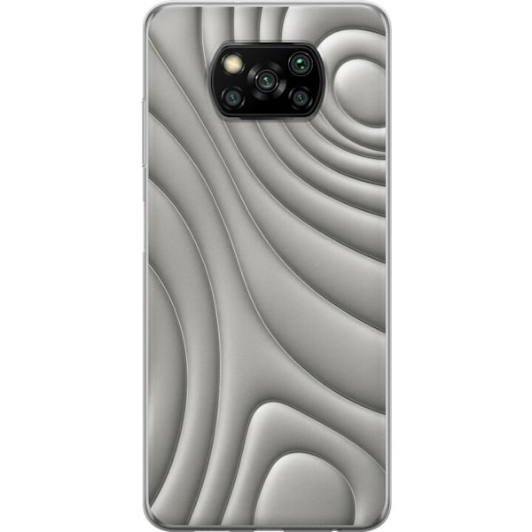 Xiaomi Poco X3 NFC Läpinäkyvä kuori Hopea-aallot