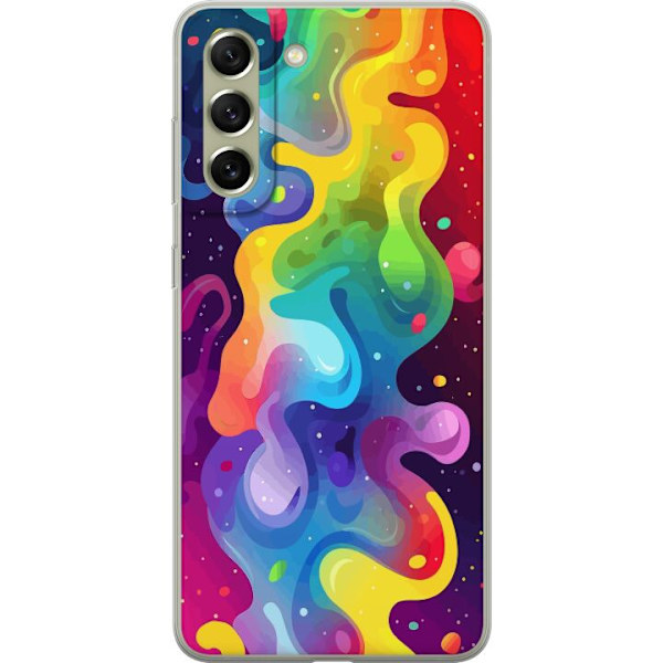 Samsung Galaxy S21 FE 5G Genomskinligt Skal Color Splash Abstrakt Konst Design Färgstarkt Mönster Modern Populär Väggkonst Grafiskt Trend