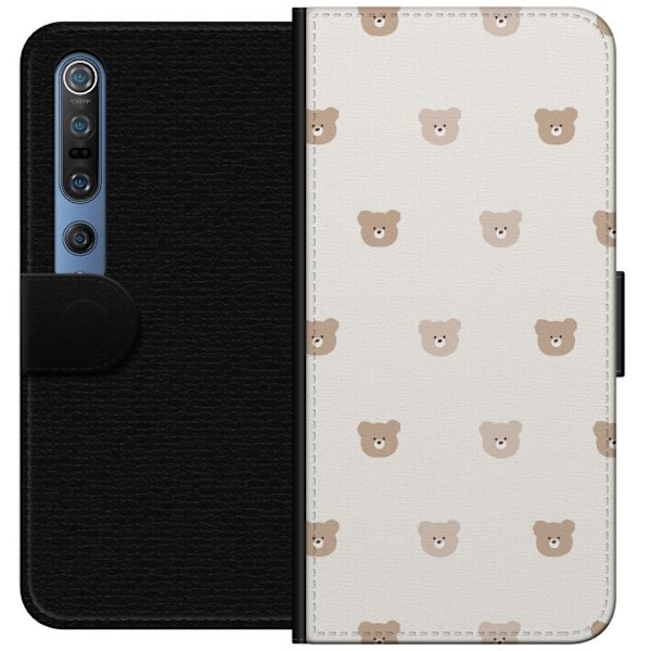 Xiaomi Mi 10 Pro 5G Tegnebogsetui Teddybaggrund - søde teddybjørne mod en blød baggrund