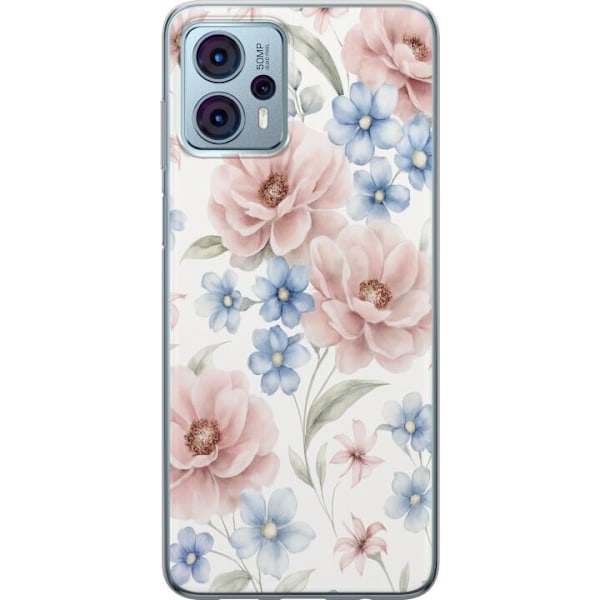 Motorola Moto G23 Gjennomsiktig deksel Romantiske blomster