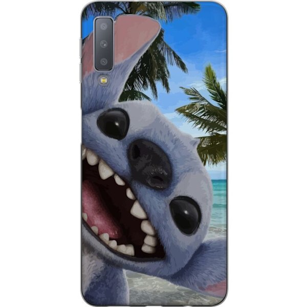 Samsung Galaxy A7 (2018) Genomskinligt Skal Stitch mobilskal med Palmer i söt vänskapsdesign