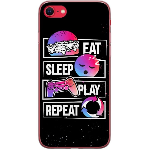 Apple iPhone SE (2022) Genomskinligt Skal Eat Sleep Play Repeat