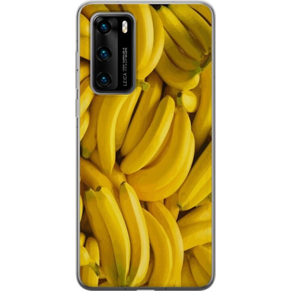 Huawei P40 Genomskinligt Skal Banana Pattern – lekfullt mönster med gula bananer