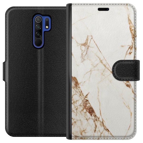 Xiaomi Redmi 9 Lommeboketui Hvit marmor