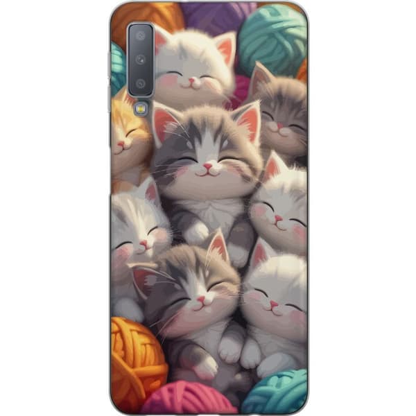 Kompatibelt Mobildeksel til Samsung Galaxy A7 (2018) Sovande kattungar beige
