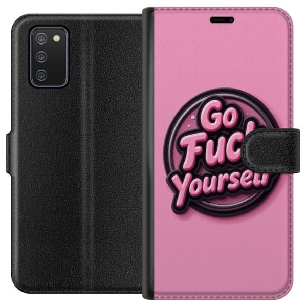 Kompatibel Tegnebogsetui til Samsung Galaxy A02s Rosa 3D textposter