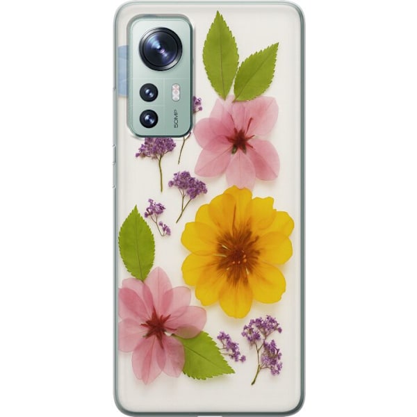 Xiaomi 12 Gjennomsiktig deksel Pressede blomster