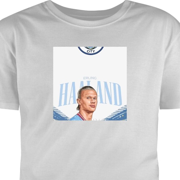 Barn-T-shirt | Bekväm T-shirt för Barn Erling Haaland grå 3-4 År