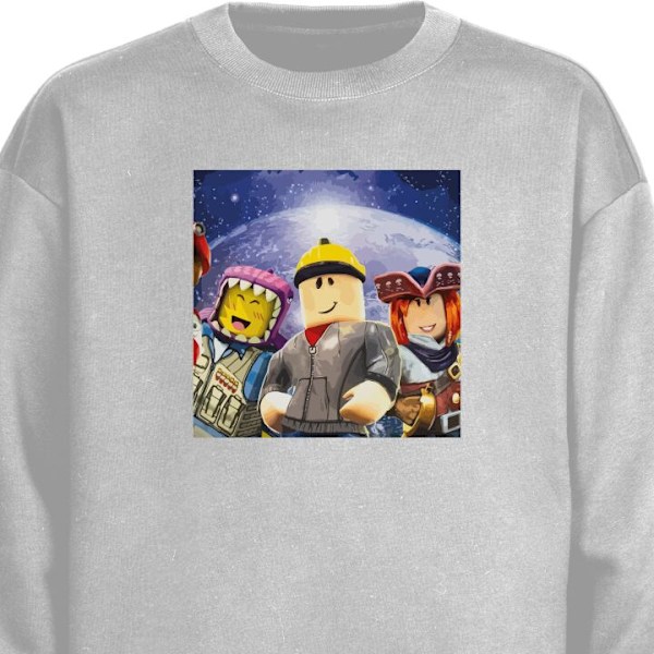 Sweatshirt for Voksen | Klassisk Collegegenser Roblox grå L