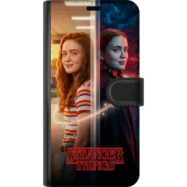 Kompatibel Tegnebogsetui til Apple iPhone 12 Pro Max Delt portrætbillede af Max Mayfield mellem hverdagen og en mørk parallelverden i Stranger Things