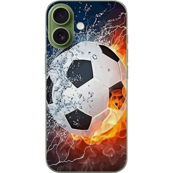 Kompatibelt Mobilskal till Apple iPhone 17 Fotboll Eld
