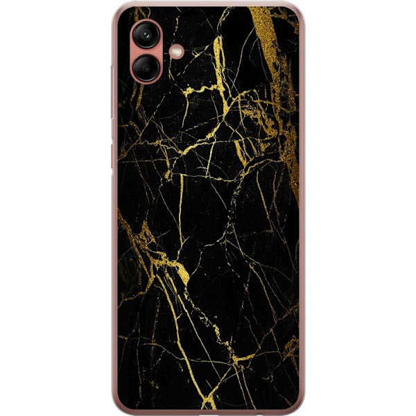 Samsung Galaxy A04 Cover / Mobilcover - Marmor Sort & Guld