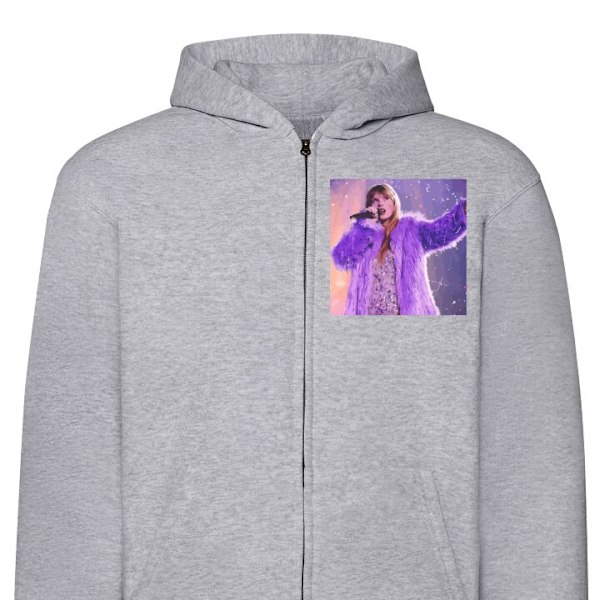 Zip-Hoodie | Hættetrøje med Lynlås til Voksne Taylor Swift grå XL