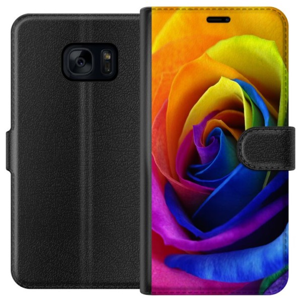 Samsung Galaxy S7 Plånboksfodral Rainbow Rose